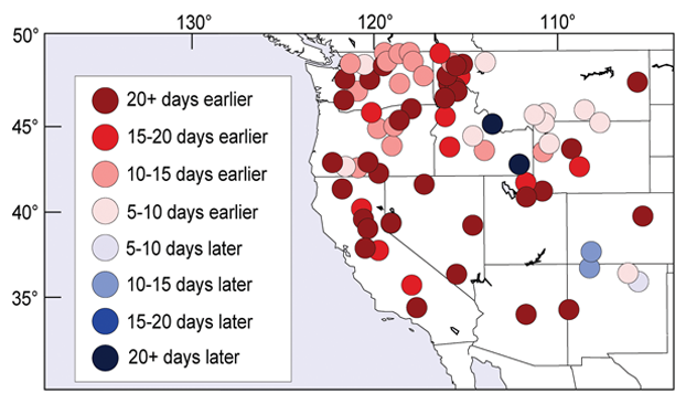 Observed Spring Snowmelt Dates Observed Spring Snowmelt Dates